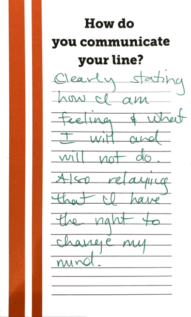 A scanned card that asks the question