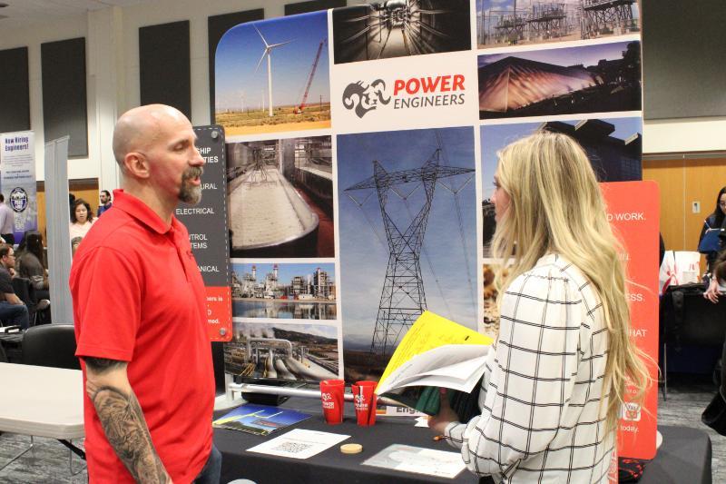 People talking at Spring Career Fair 2024