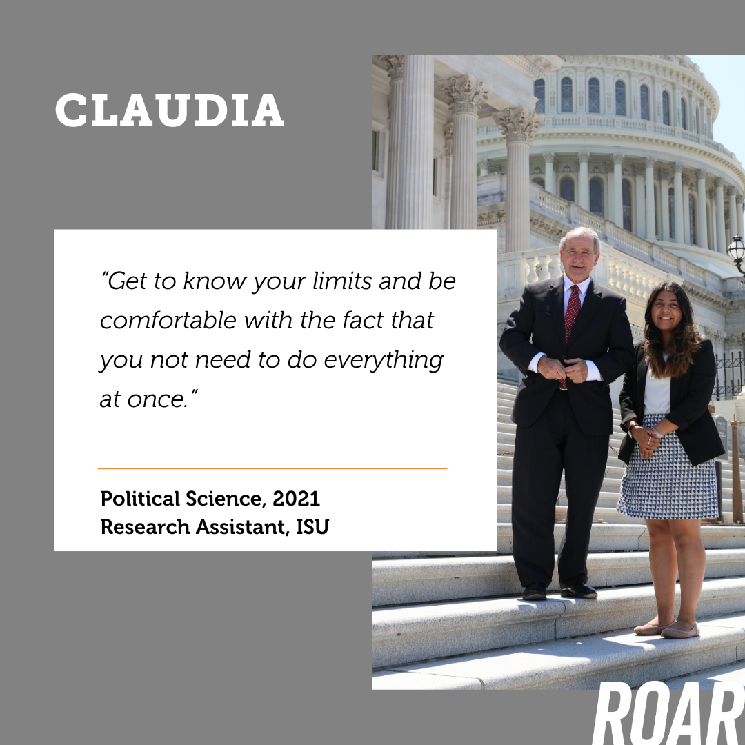 Claudia stands outside the White House with President Bush