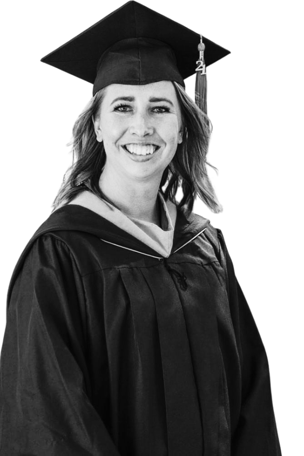 Headshot of Whitney Fenwick in graduation regalia