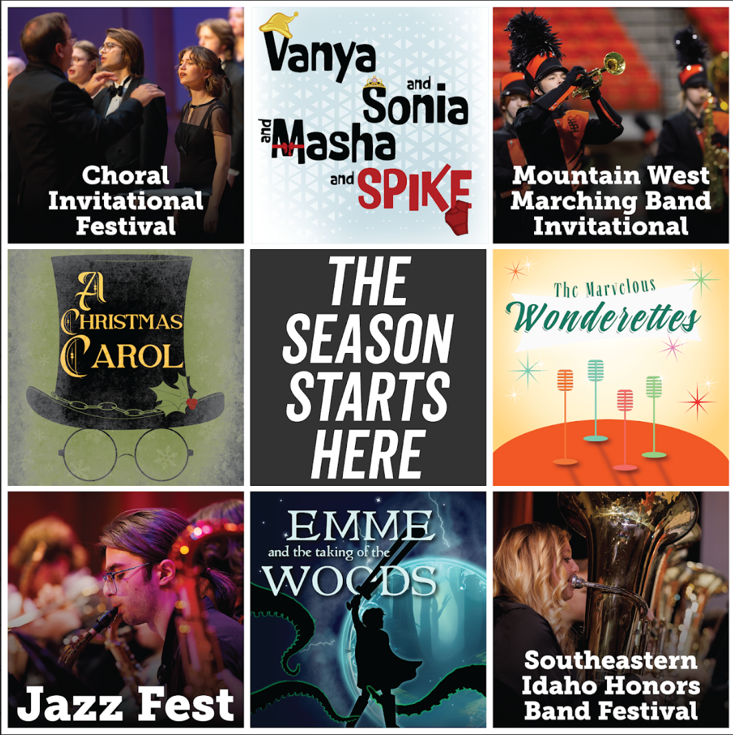 A graphic showing eight of SOPA's events over 2025-26