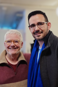Author Màrius Serra and Juan Carlos Rangel, MA student
