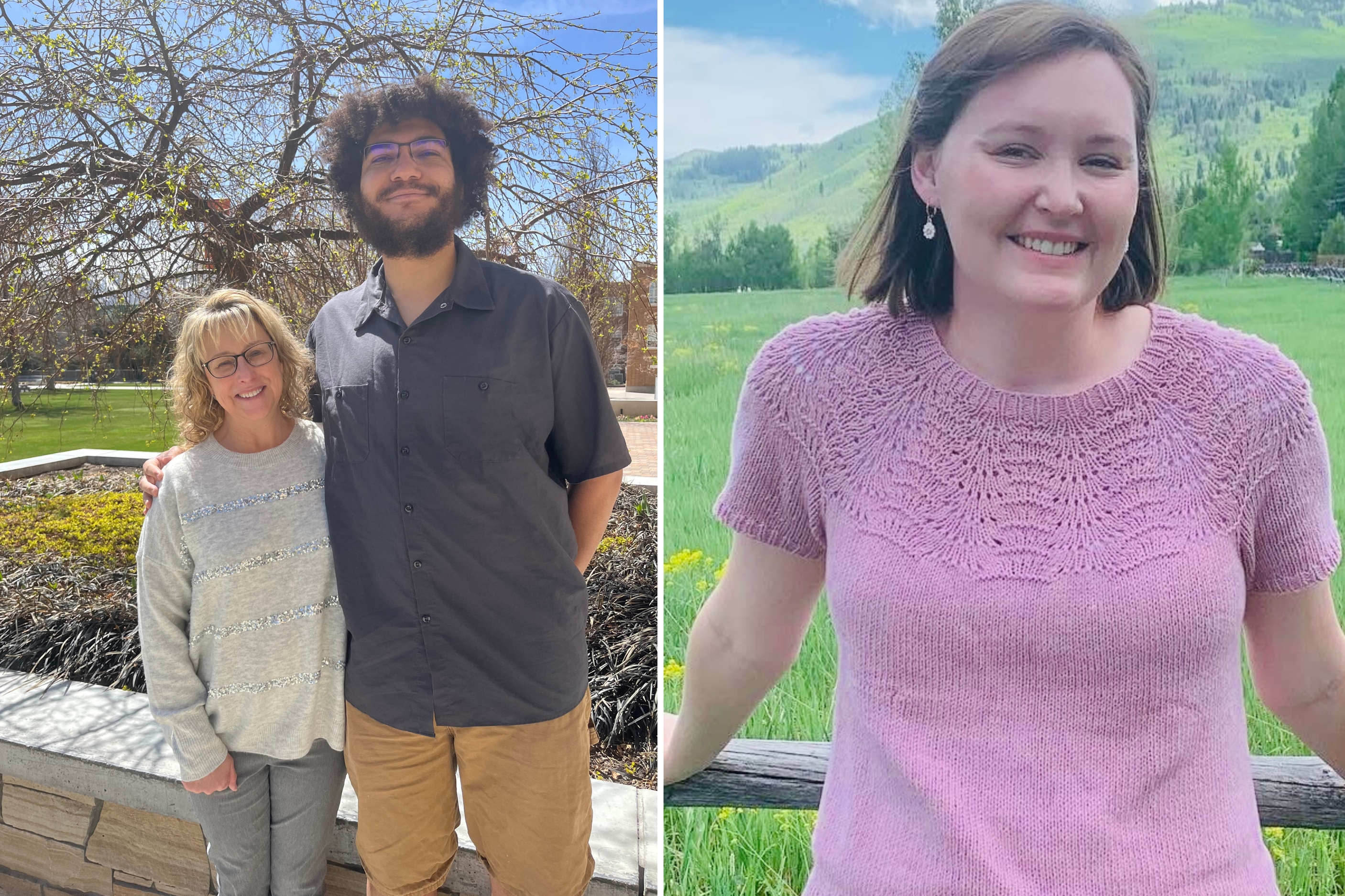 Photo of Josh with Kandi and photo of Abbey