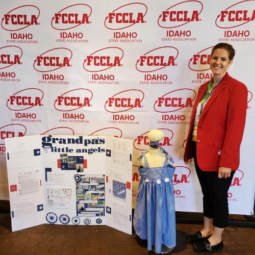Jandy Grover competes at the Idaho FCCLA competition, representing Idaho State University's College of Education Family and Consumer Sciences Program.