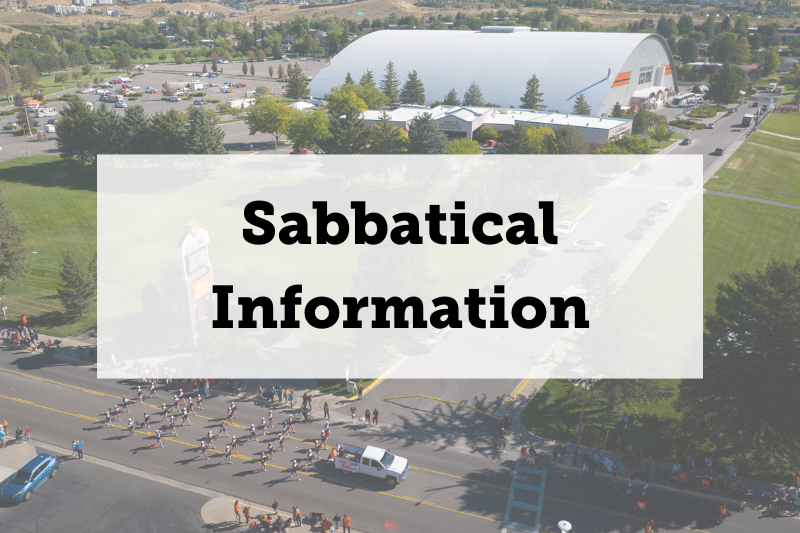 Sabbatical Information label with ICCU Dome in the background
