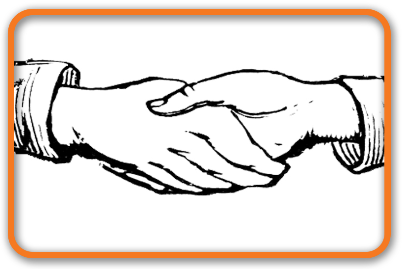 Drawing of hands shaking