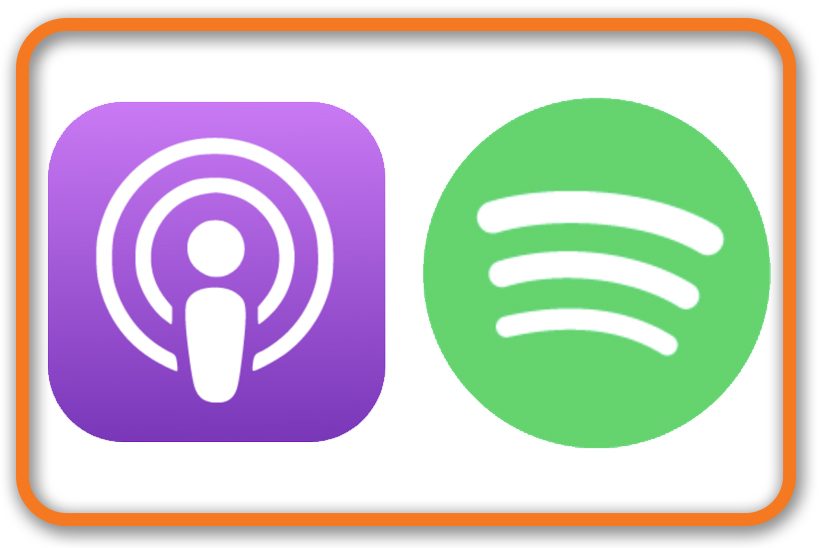 apple podcast and spotify logos