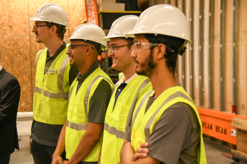Students waiting to begin the Big Beam competition