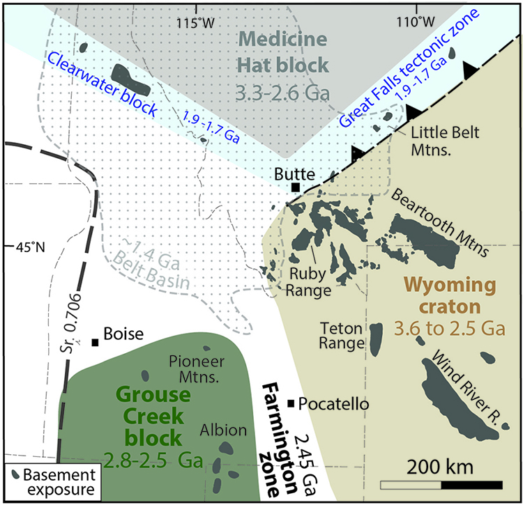Basement provinces of Idaho