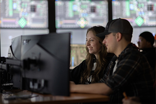 Students working in the Nuclear Reactor Simulation Lab