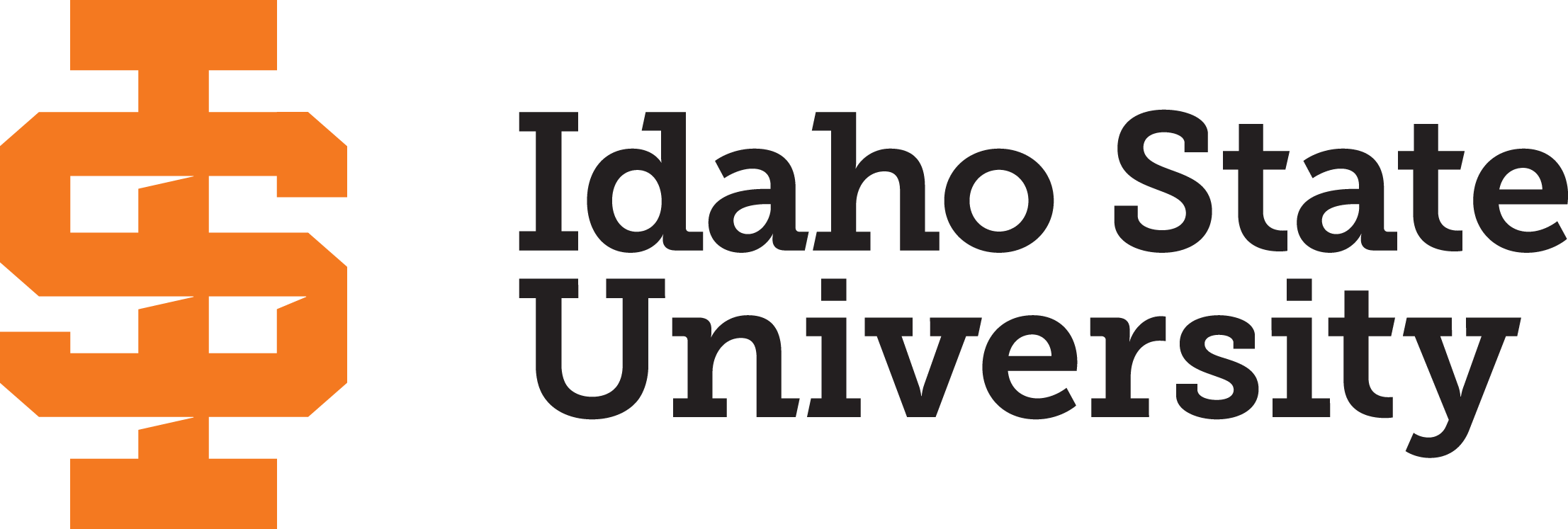 Idaho State University appears next to an orange