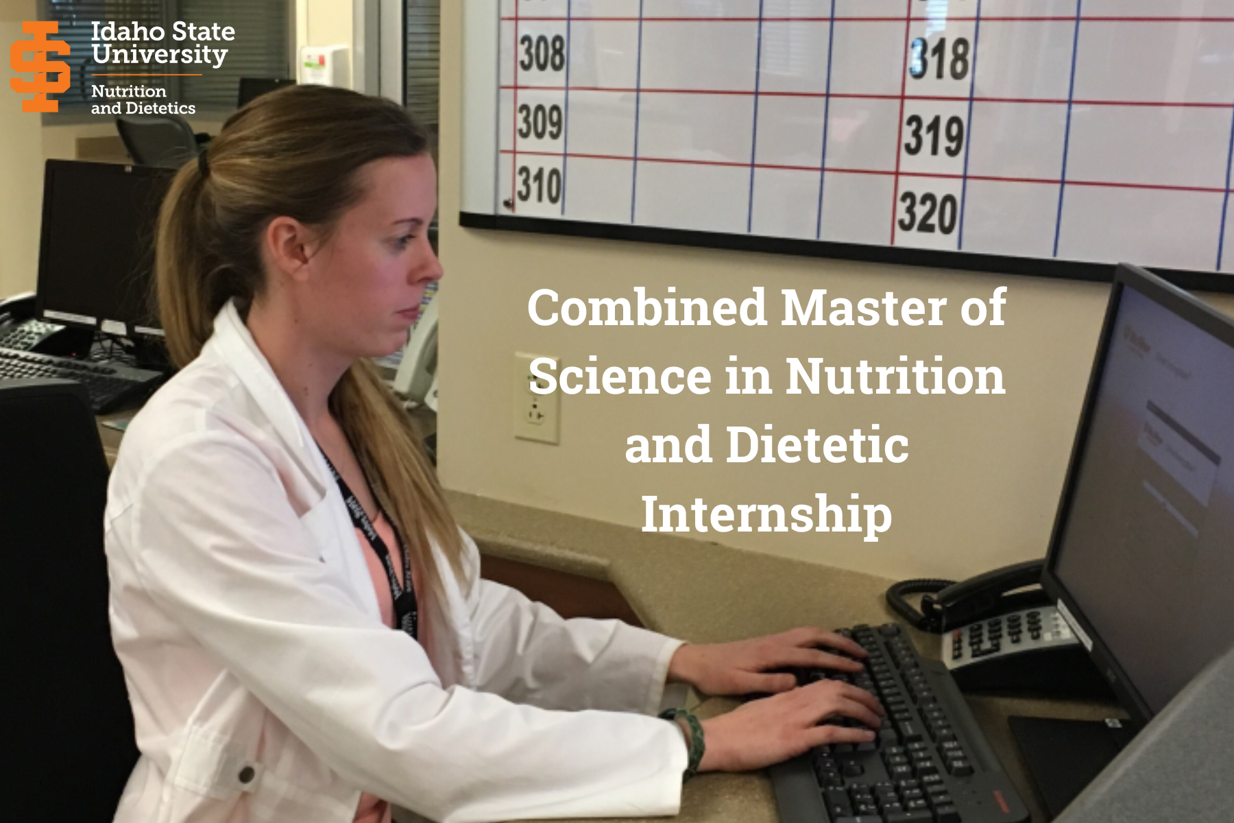 Dietitian at a desk in clinical setting