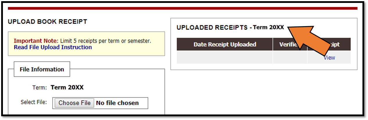 Screenshot directing user to select