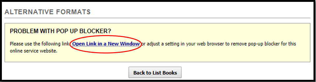 Click Open Link in a New Window hyperlink to proceed with book download