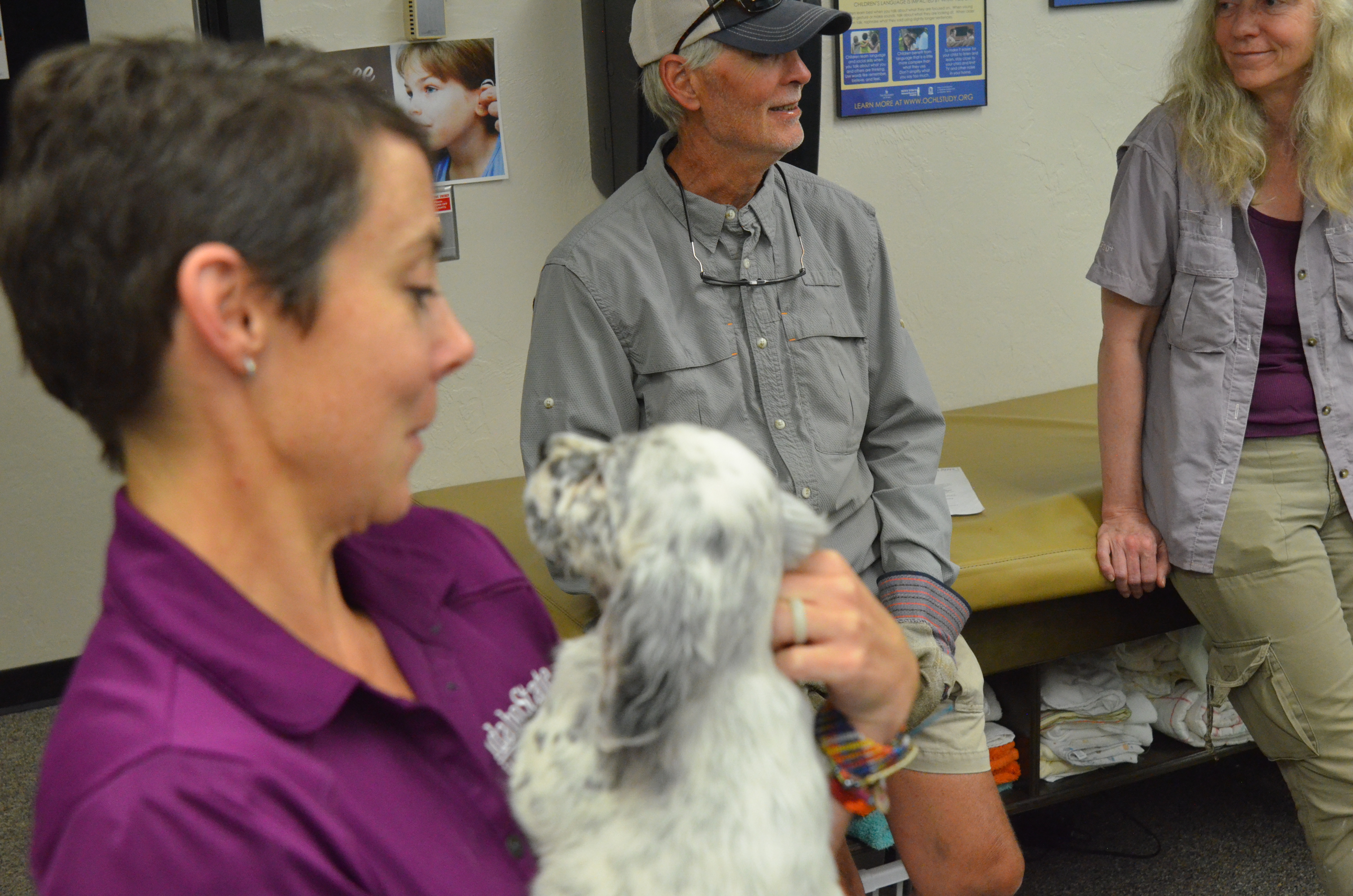 Audiologists at Idaho State screen Ryman Setters for hearing loss