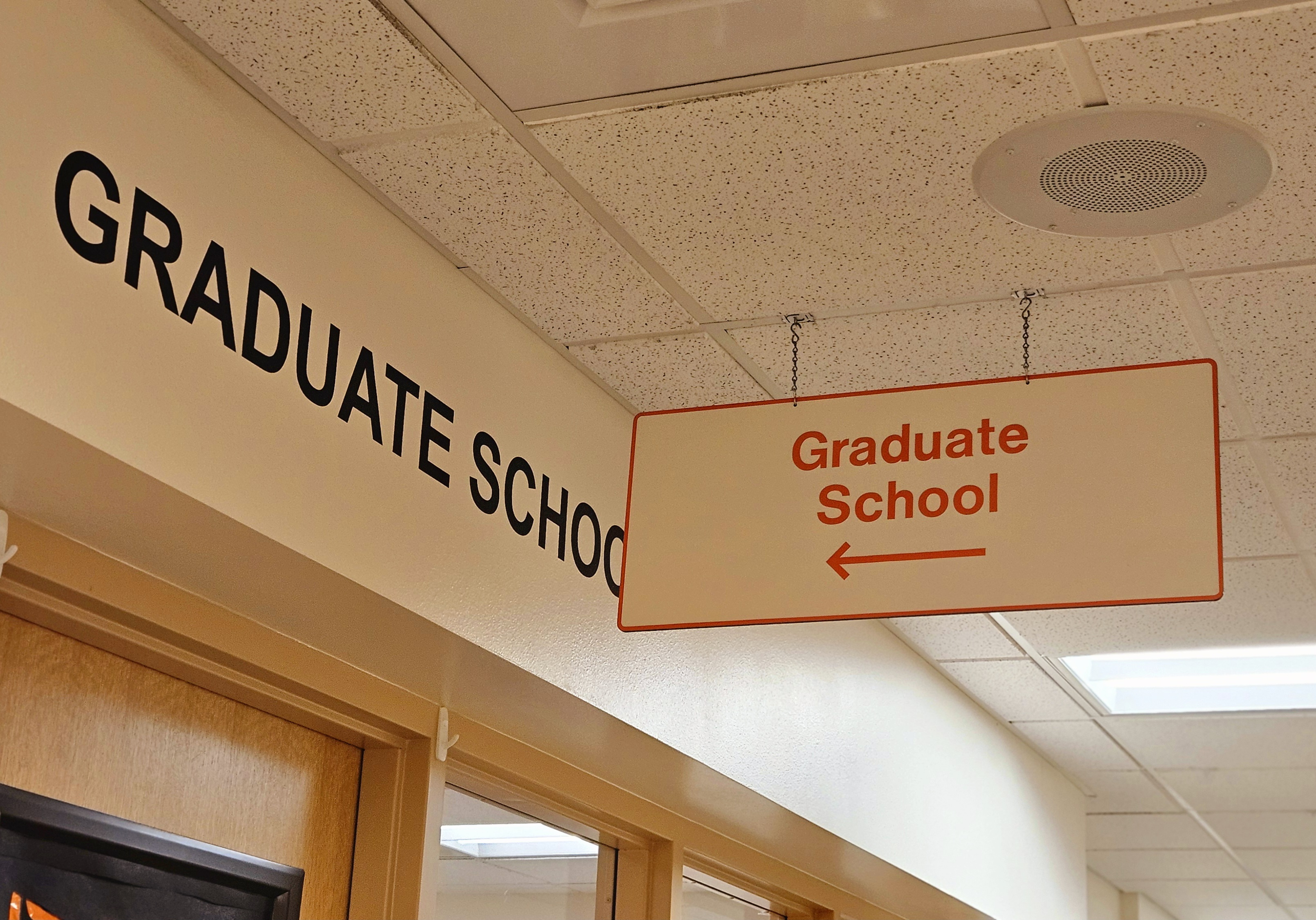 Graduate School Front Door Sign
