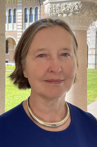 A photo of a woman smiling