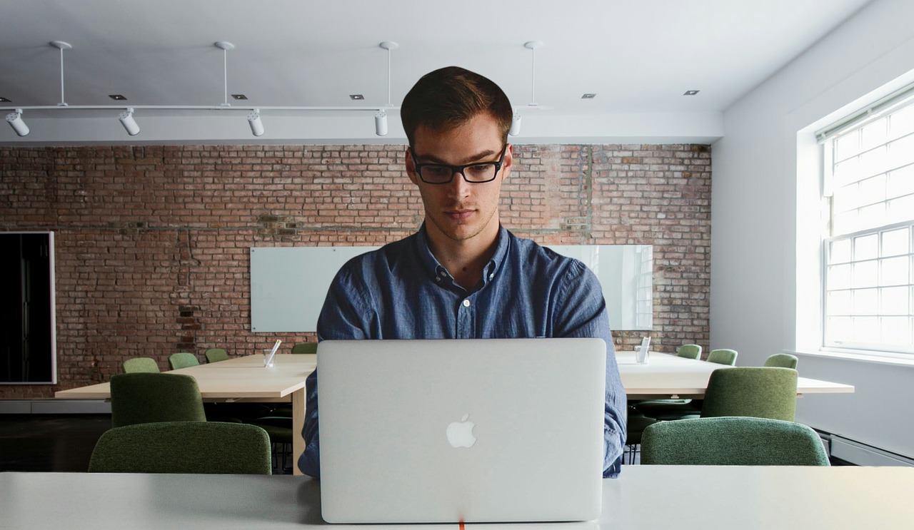 A student working on a laptop