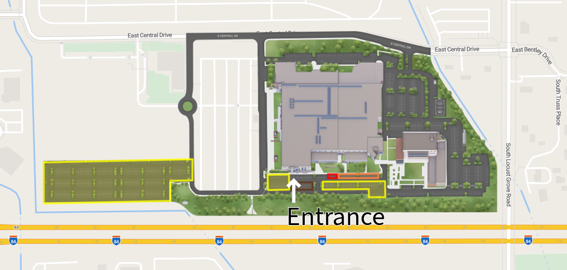 Map of Meridian with entrance labeled