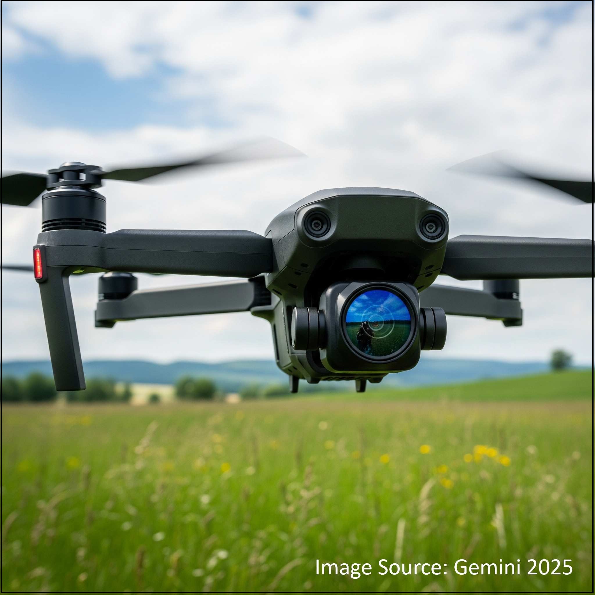 Drone Flying Over a Field