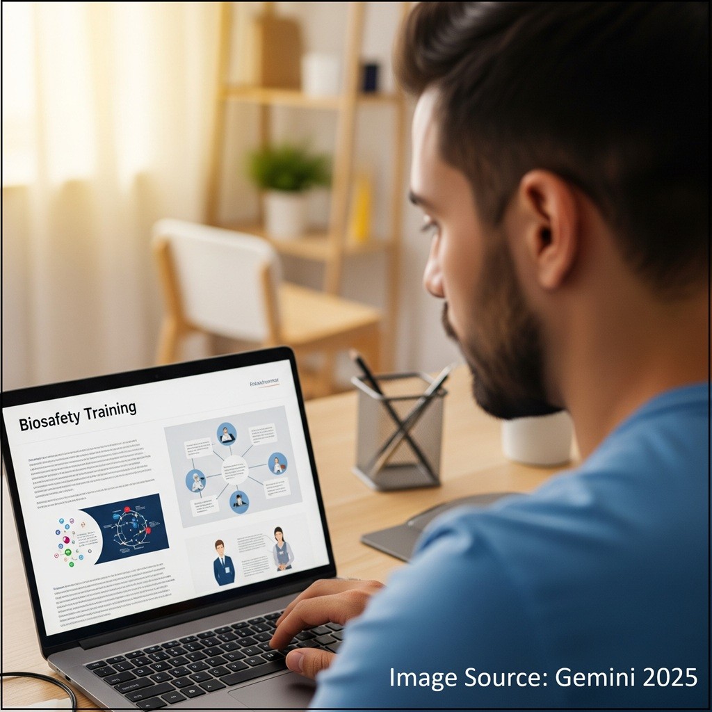 Person taking an online training course