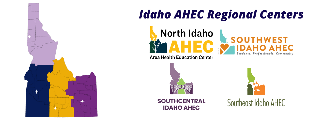 Map of Idaho with areas covered by each center office designated