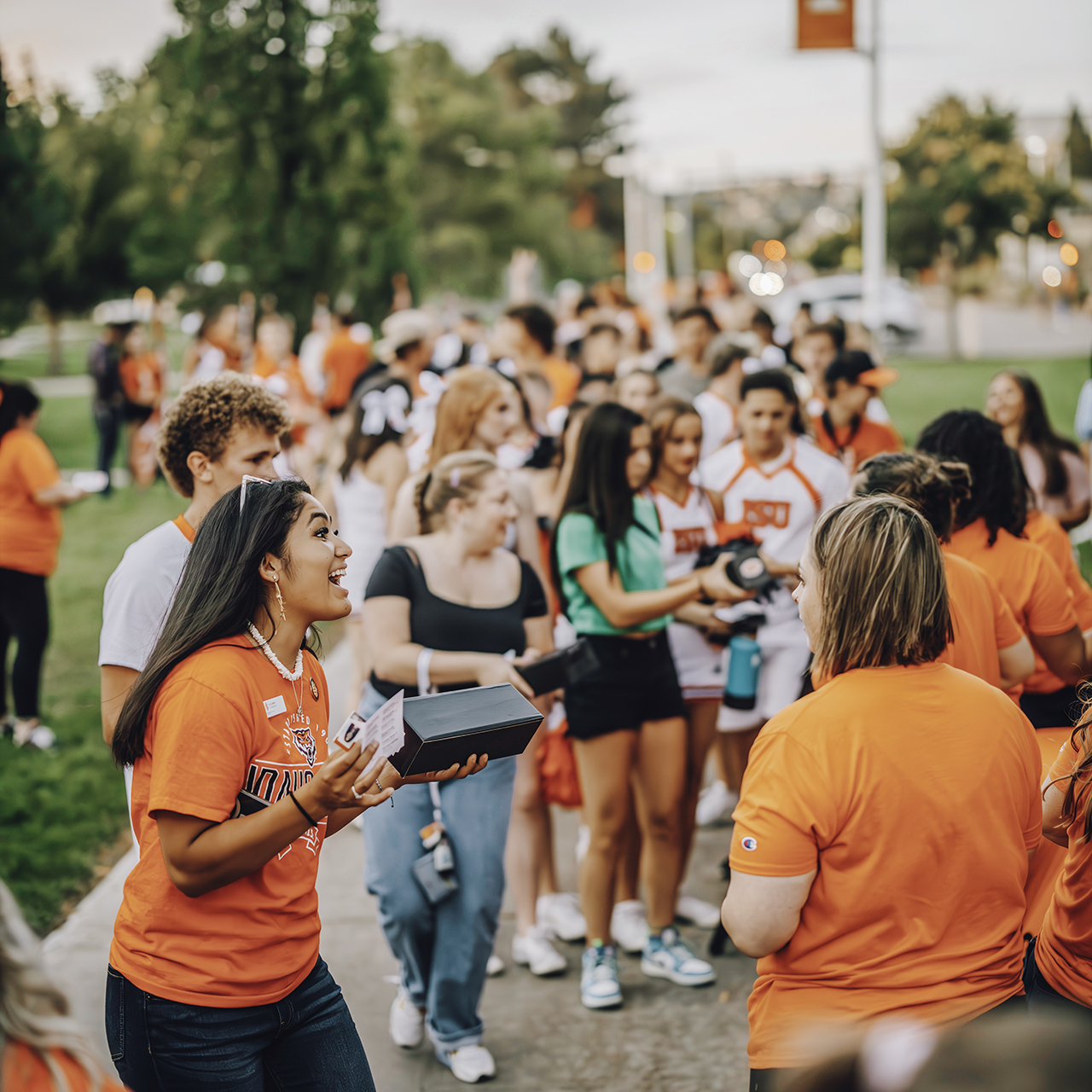 A crowd of students at Convocation