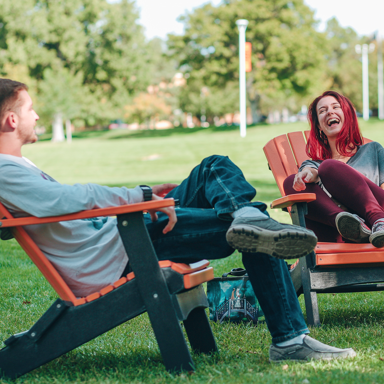 Students sitting in chairs at the ISU Quad