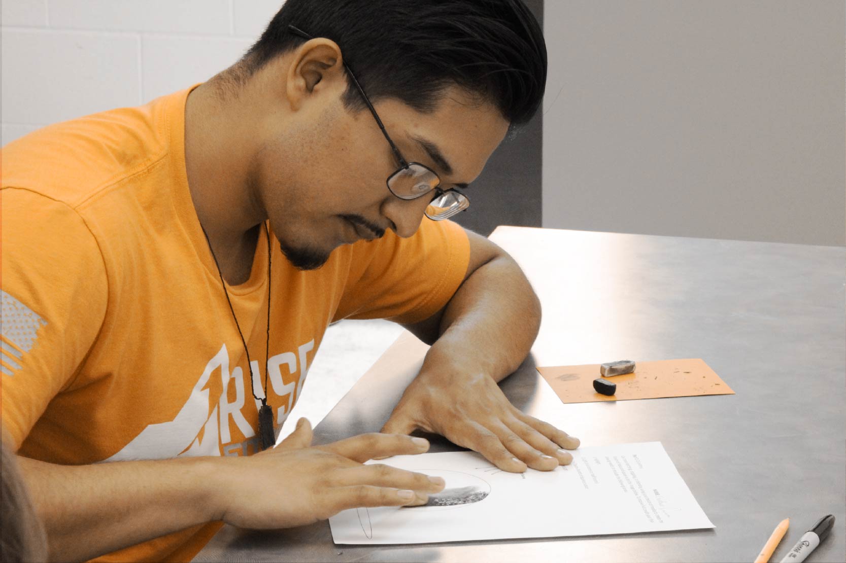 CAMP student working on a class project.