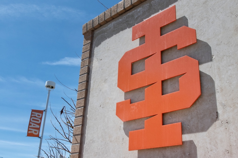 ISU spirit mark on wall