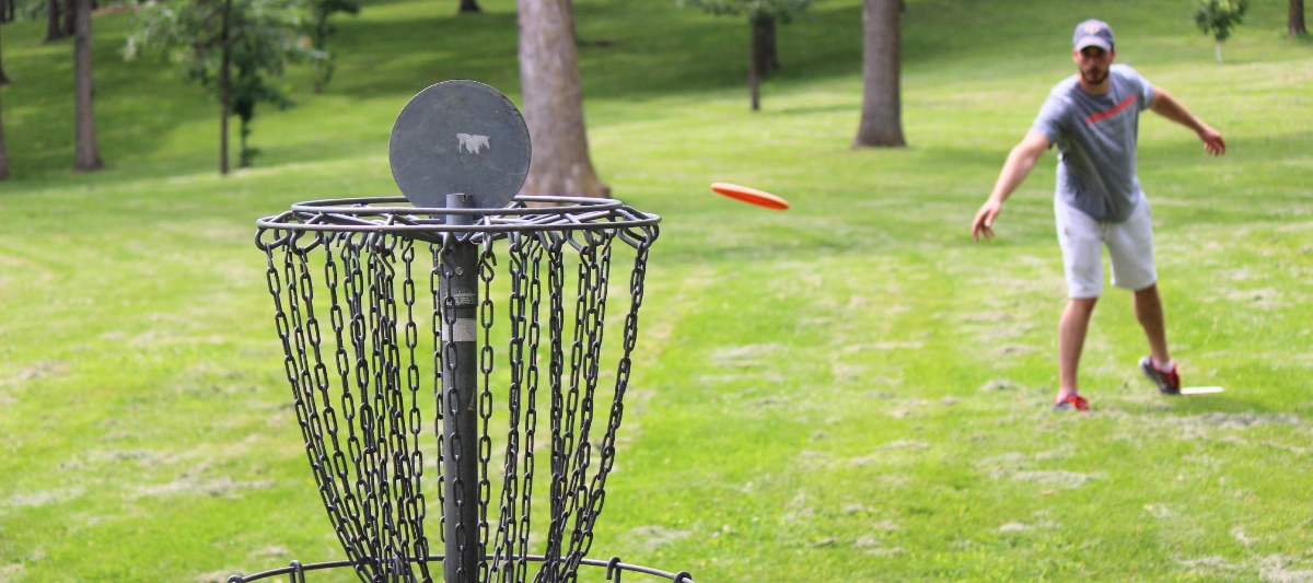 Disc golfing