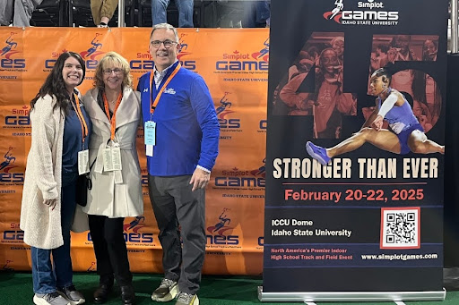 Melissa Lee, Dean Kandi Turley Ames, and Jason Bohne at the 2025 Simplot Games
