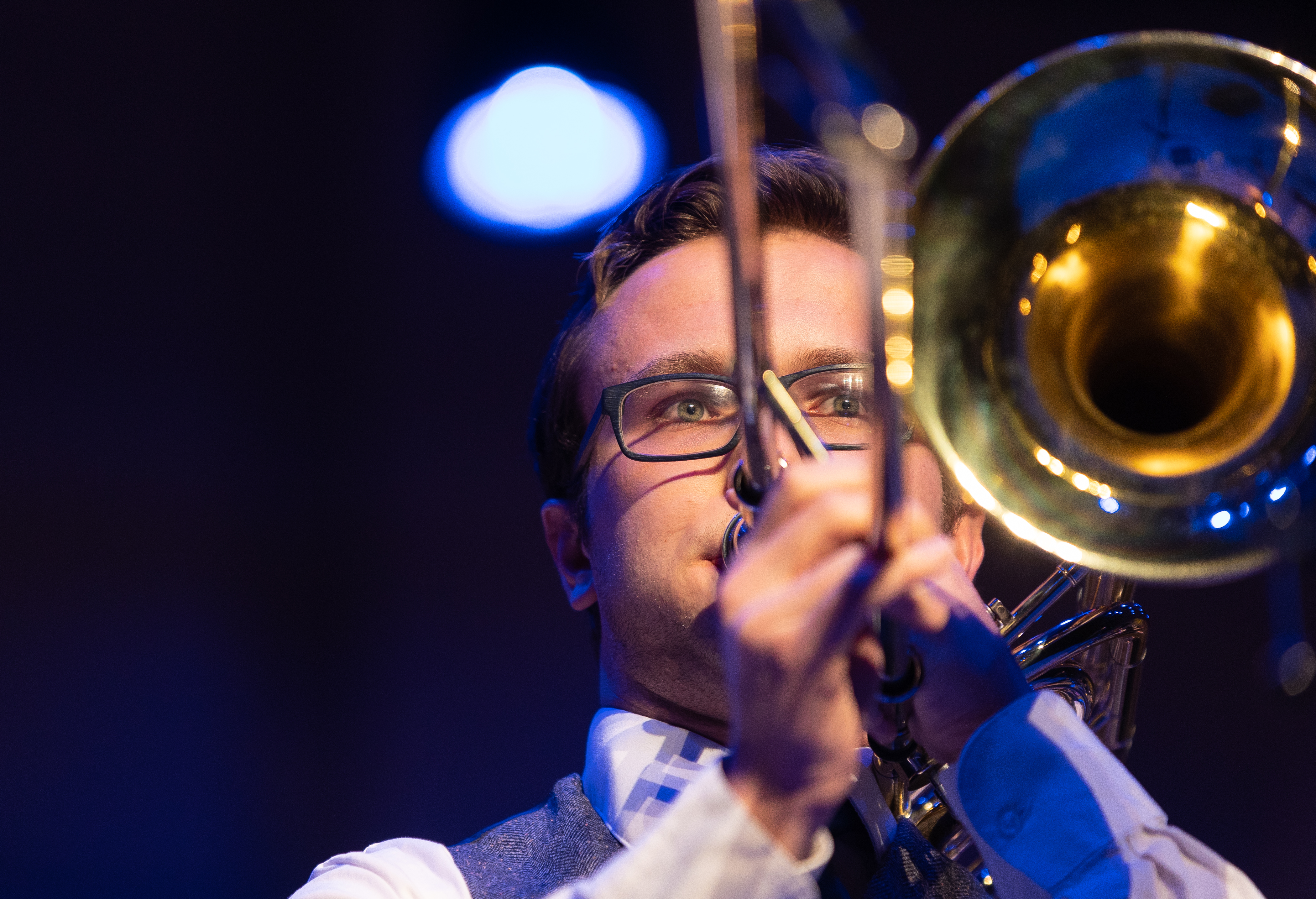 ISU Honor Band student plays trombone