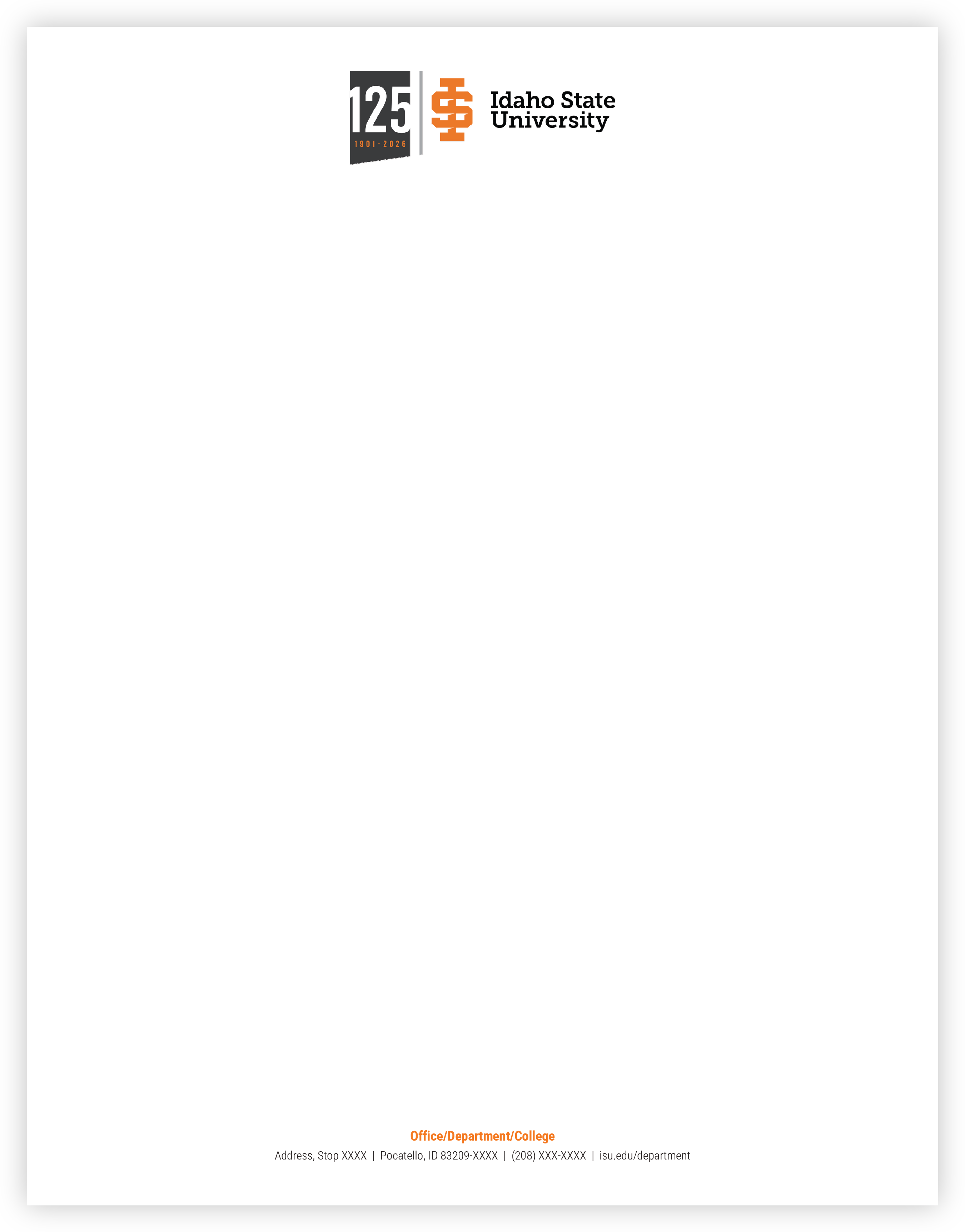 ISU 125th Anniversary Letterhead in color