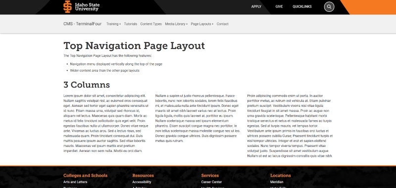 Navigation bar along the top